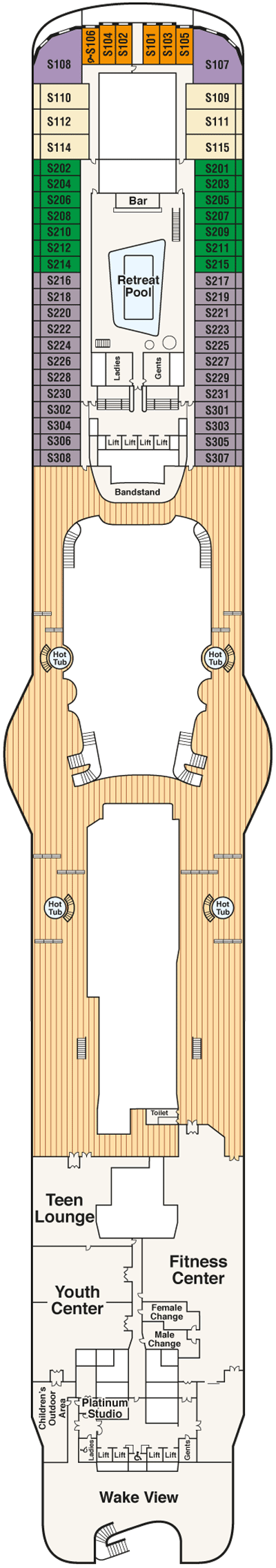 Deckplan Deck 17 Sun – Sky Princess