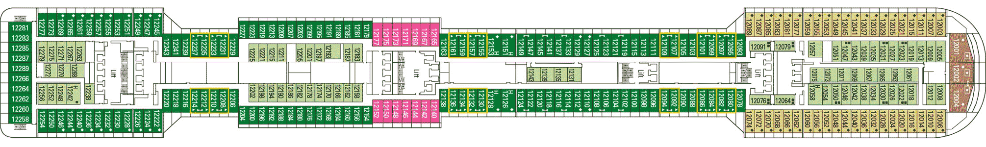 Deckplan Deck 12 Aurora – MSC Divina