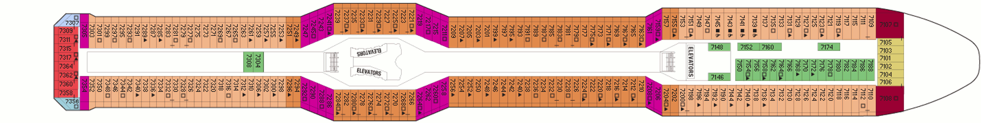 Deckplan Sunrise Deck – Celebrity Solstice  