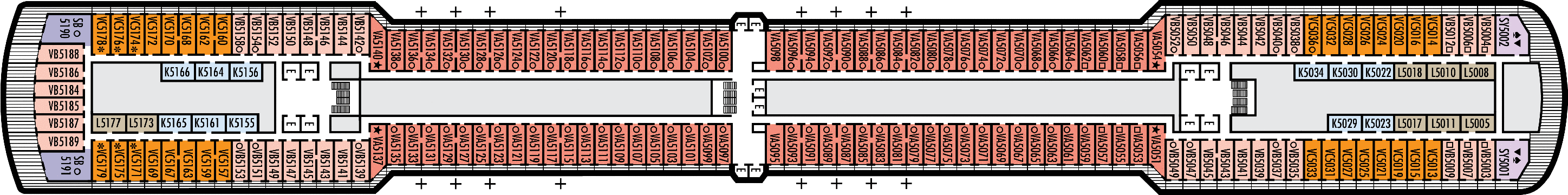 Deckplan Deck 5 - Verandah Deck – Zuiderdam
