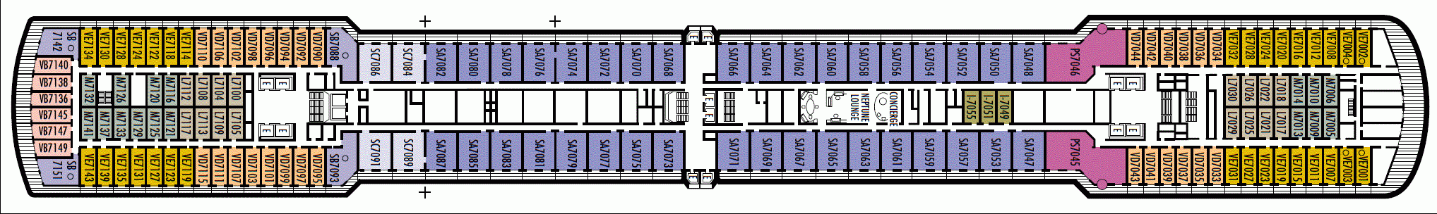Deckplan Deck 7 - Rotterdam Deck – Westerdam