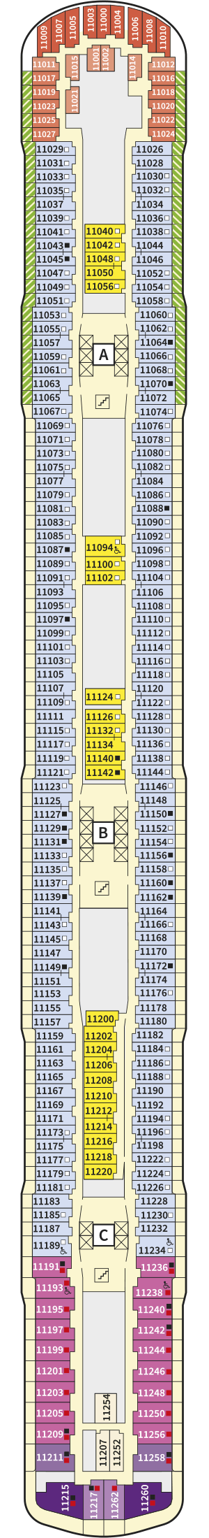 Deckplan Deck 11 – Mein Schiff Flow