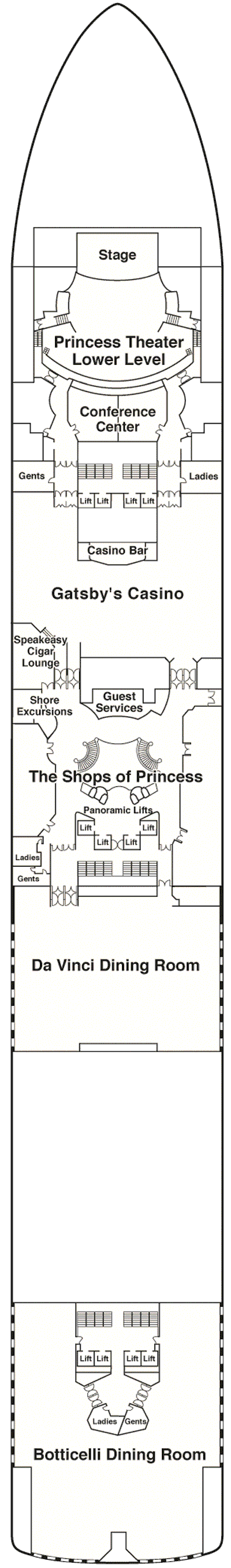 Deckplan Deck 6 - Fiesta – Crown Princess