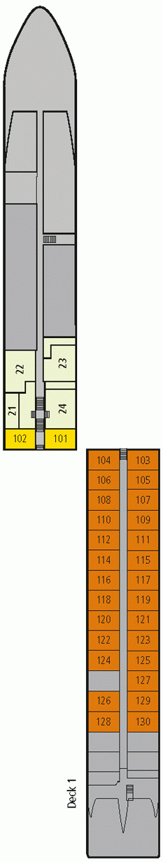 Deckplan Deck 1 – A-Rosa Silva