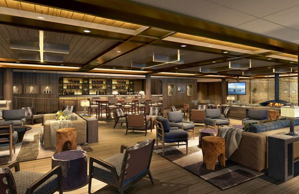 Die Expedition Lounge ist die größte Lounge an Bord der Seabourn Venture