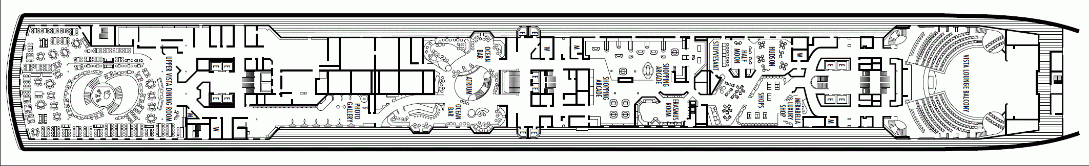 Deckplan Deck 3 - Promenade Deck – Westerdam