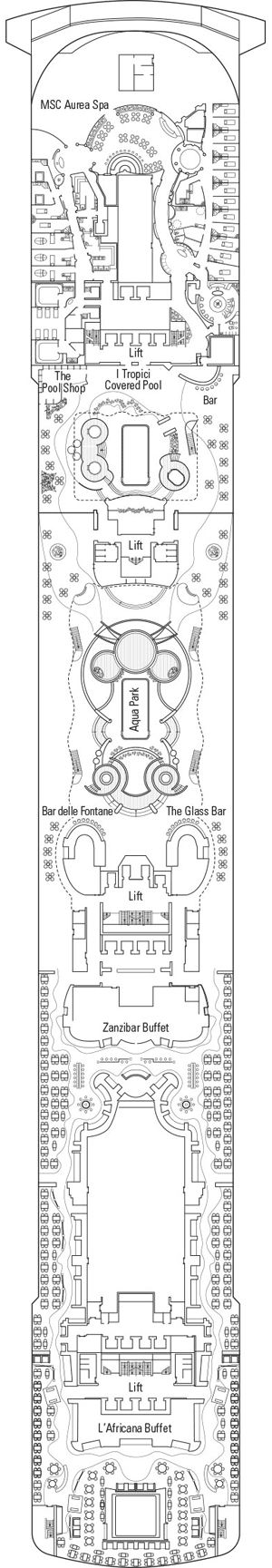 Deckplan Deck 14 - Miraggio – MSC Fantasia