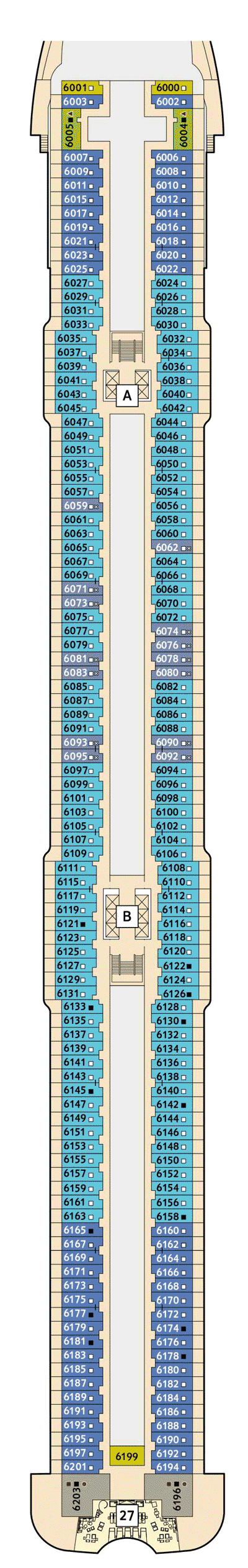 Deckplan Deck 6 - Boje – Mein Schiff 1
