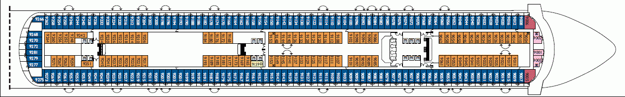 Deckplan Deck 9 Bizantino – Costa Diadema