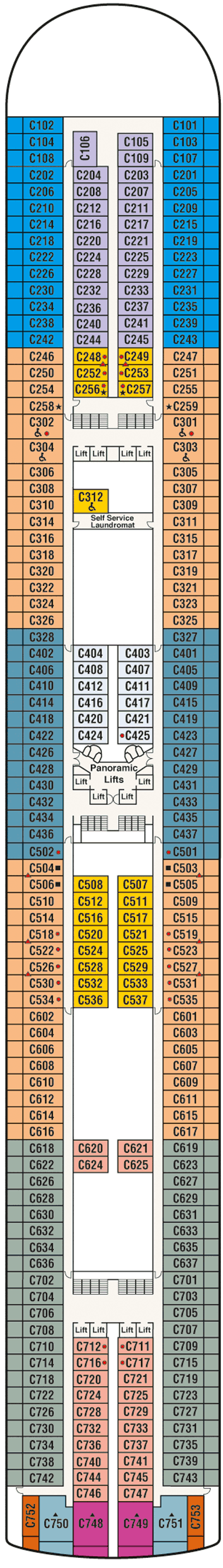 Deckplan Deck 10 Caribe – Ruby Princess