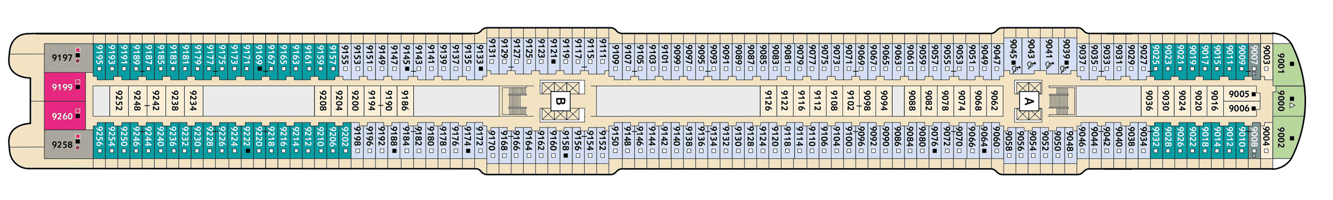 Deckplan Deck 9 - Koralle – Mein Schiff 2
