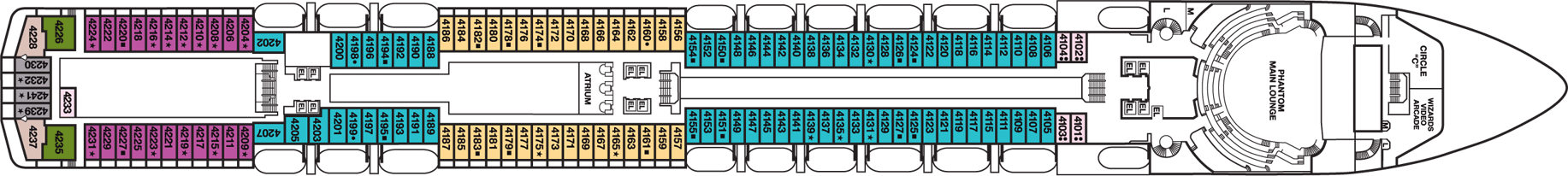 Deckplan Main Deck – Carnival Miracle