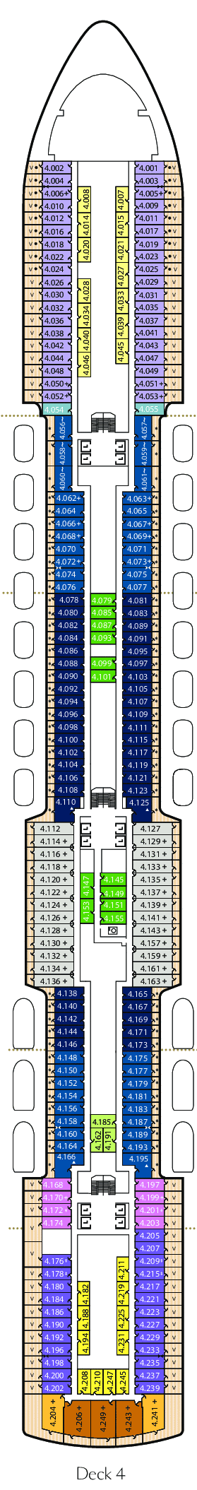 Deckplan Deck 4 – Queen Anne