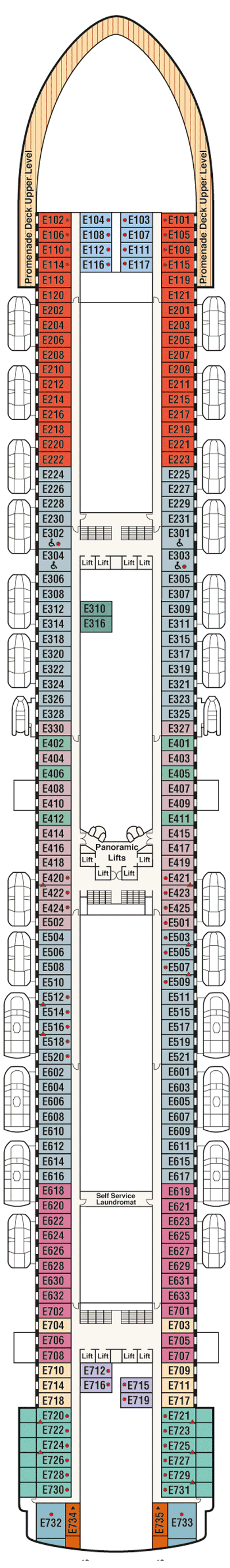 Deckplan Deck 8 Emerald – Emerald Princess