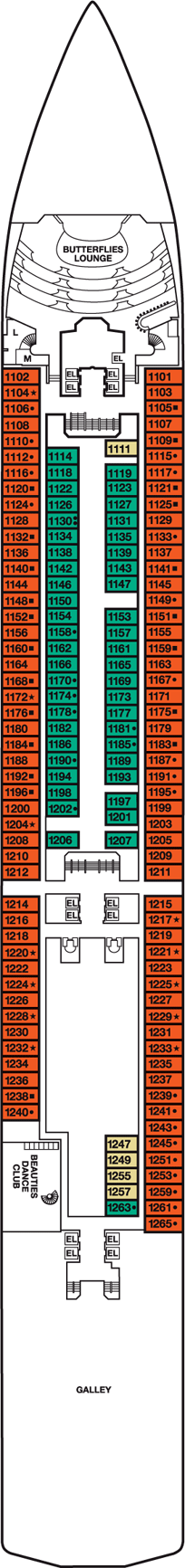 Deckplan Riviera Deck – Carnival Pride