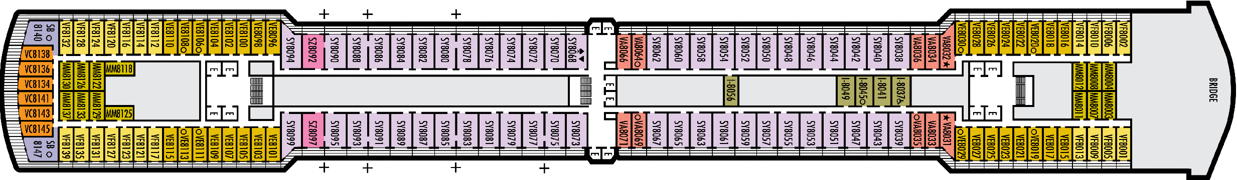 Deckplan Deck 8 - Navigation Deck – Zuiderdam