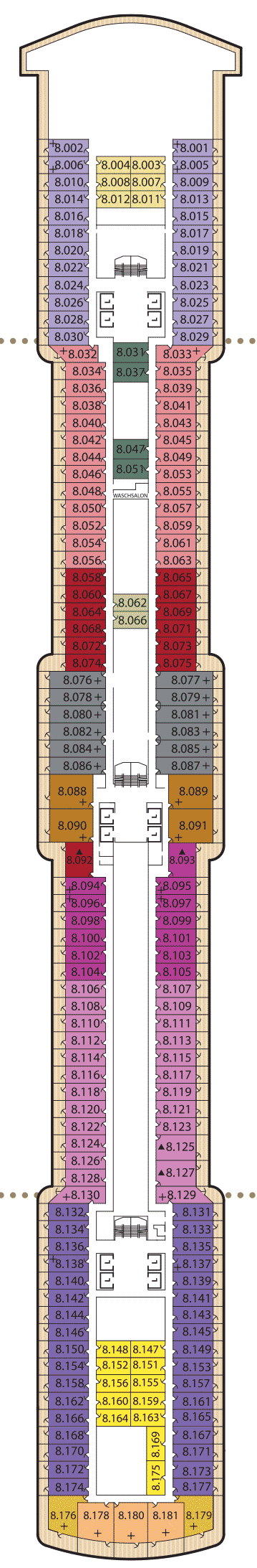 Deckplan Deck 8 – Queen Elizabeth