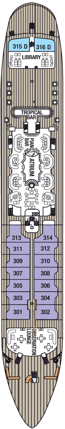 Deckplan Hauptdeck – Royal Clipper