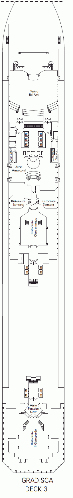 Deckplan Gradisca Deck – Costa Fascinosa
