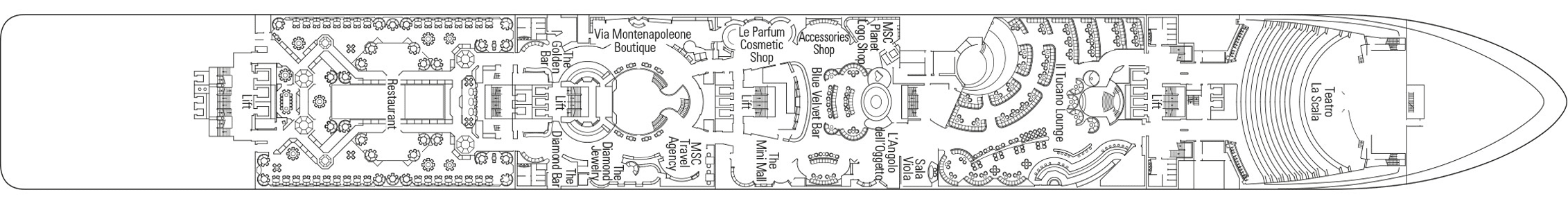 Deckplan Deck 6 - Brillante – MSC Musica