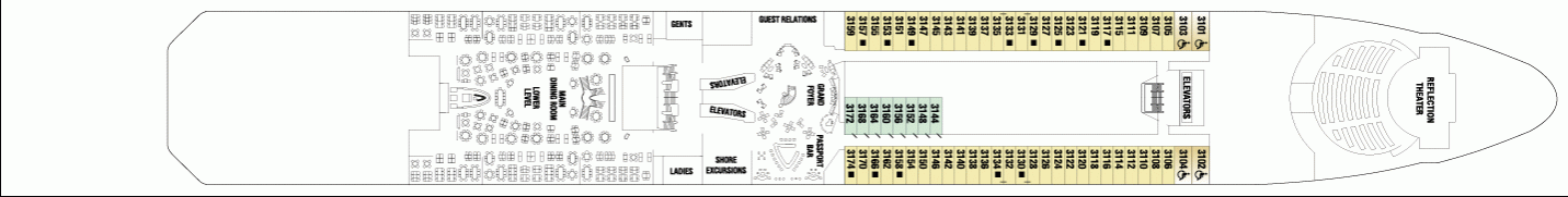 Deckplan Penthouse-Deck – Celebrity Reflection