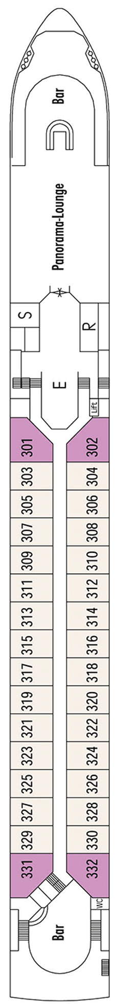 Deckplan Diamantdeck – VIVA Tiara