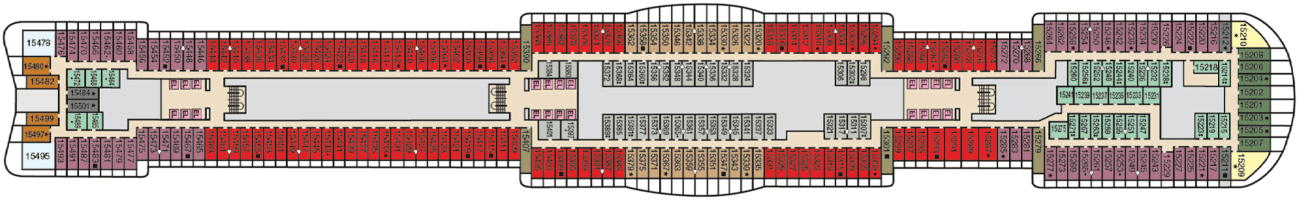 Deckplan Deck 15 – Mardi Gras