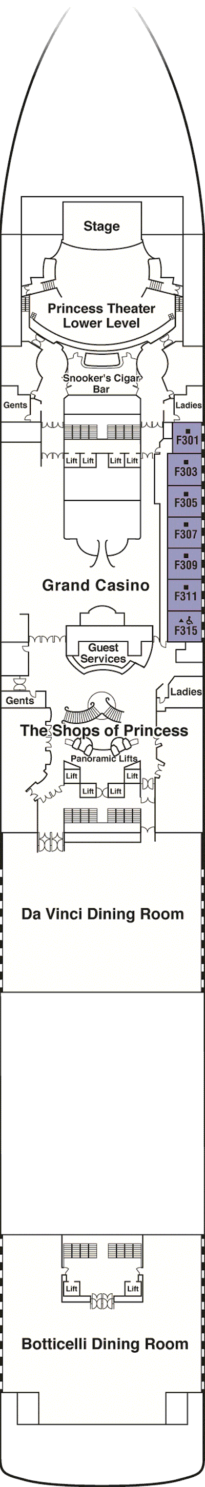 Deckplan Deck 6 Fiesta – Grand Princess