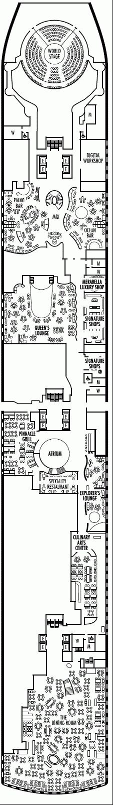 Deckplan Deck 2 Plaza Deck – Koningsdam