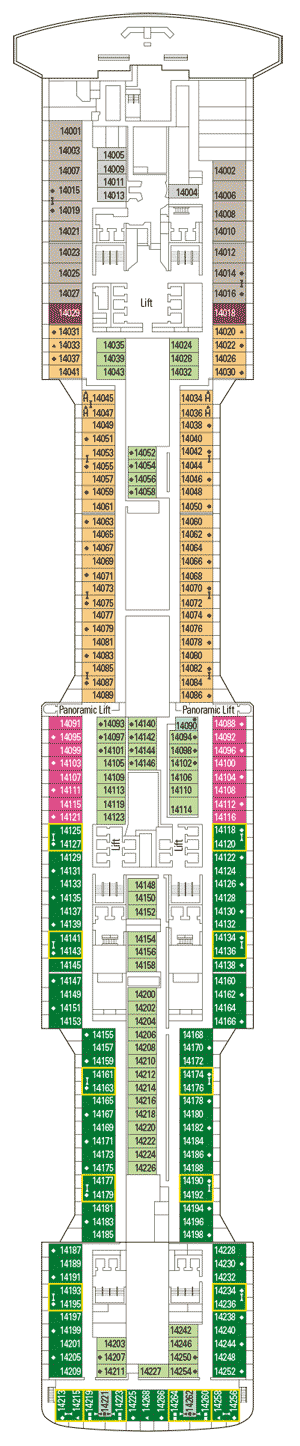 Deckplan Deck 14 – MSC Bellissima