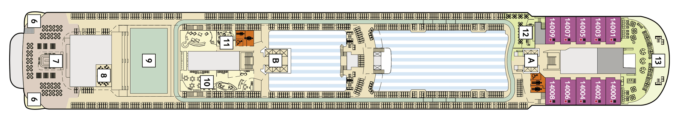 Deckplan Deck 14 Brise – Mein Schiff 4