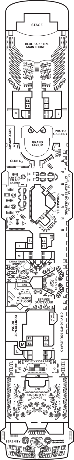 Deckplan Promenade Deck – Carnival Ecstasy