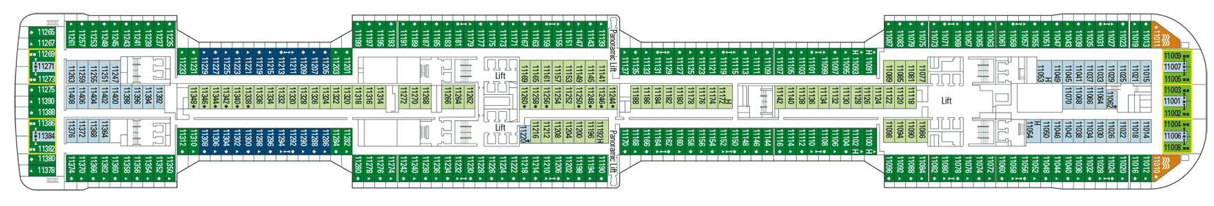 Deckplan Deck 11 – MSC Bellissima