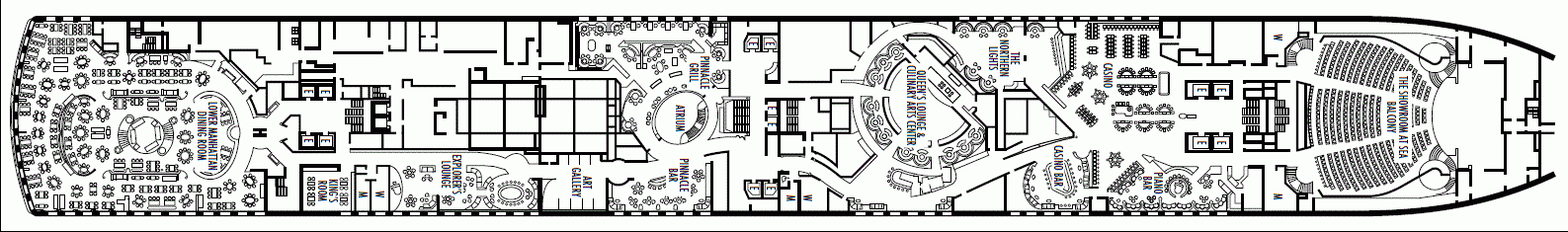 Deckplan Deck 2 - Lower Promenade Deck – Nieuw Amsterdam