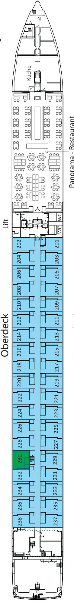 Deckplan Oberdeck – Adora