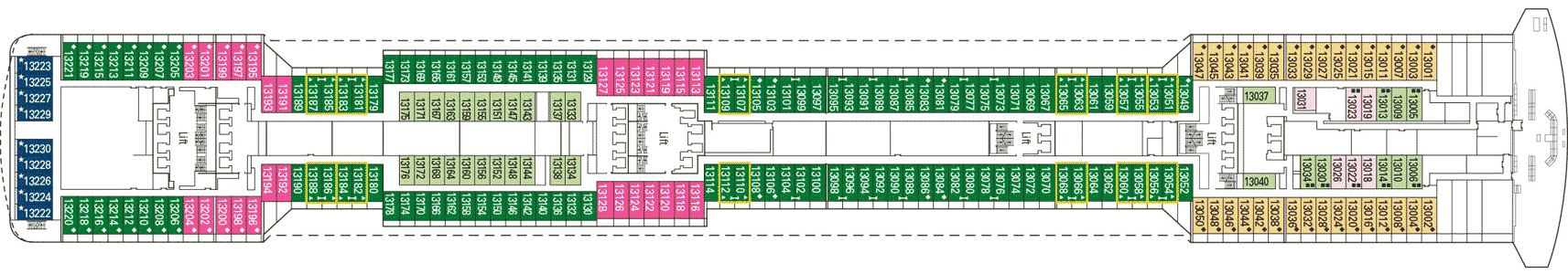 Deckplan Deck 13 Cupido – MSC Divina