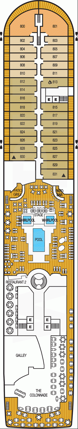 Deckplan Deck 8 – Seabourn Quest