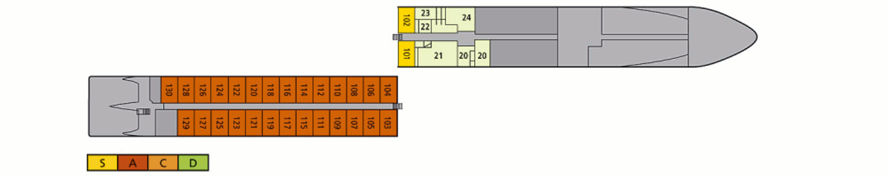 Deckplan Deck 1  – A-Rosa Luna