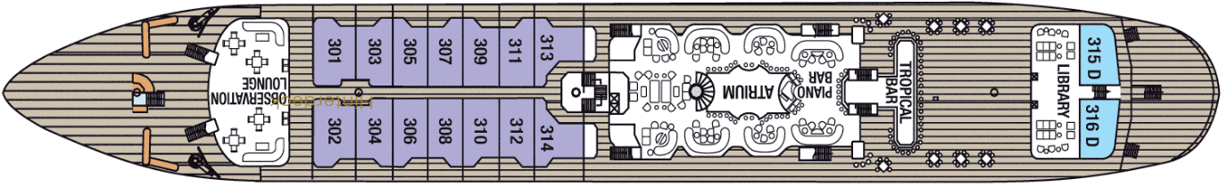 Deckplan Hauptdeck – Royal Clipper