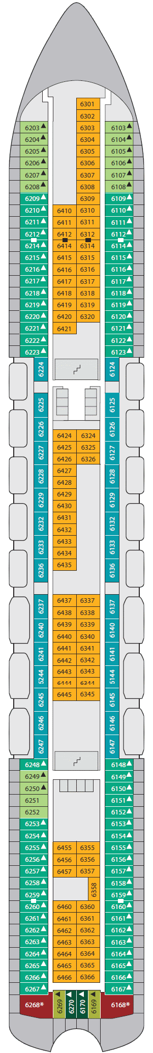 Deckplan Deck 6 – AIDAblu