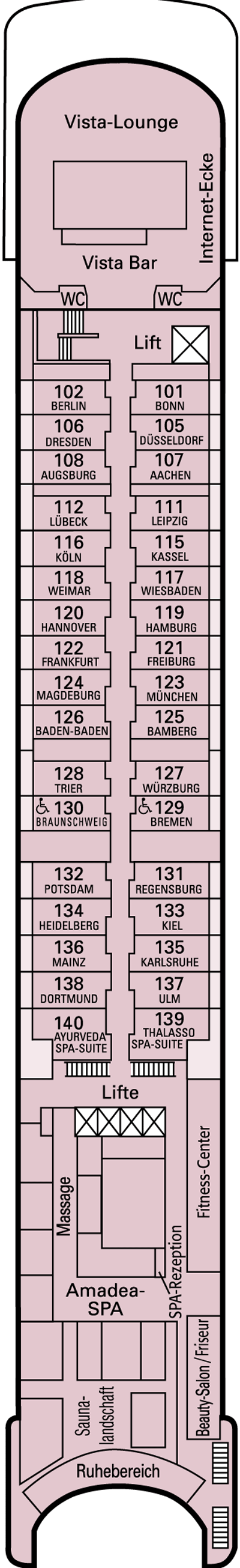 Deckplan Panorama Deck – Amadea