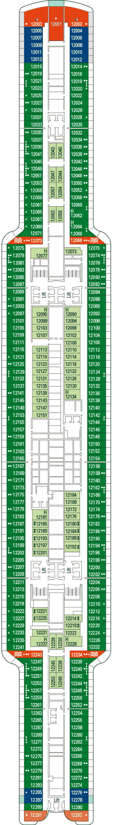 Deckplan Deck 12 – MSC Seashore