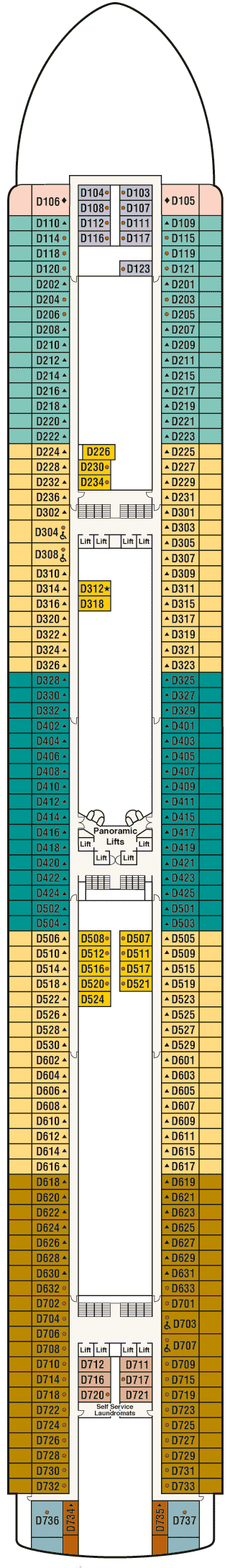 Deckplan Deck 9 - Dolphin – Crown Princess