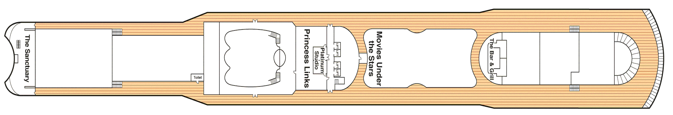 Deckplan Deck 15 - Sun – Coral Princess