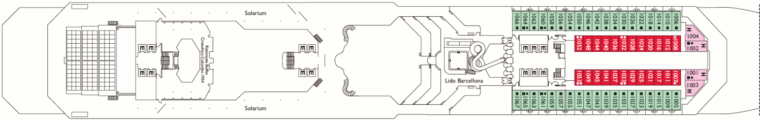 Deckplan Barcellona Deck – Costa Fortuna