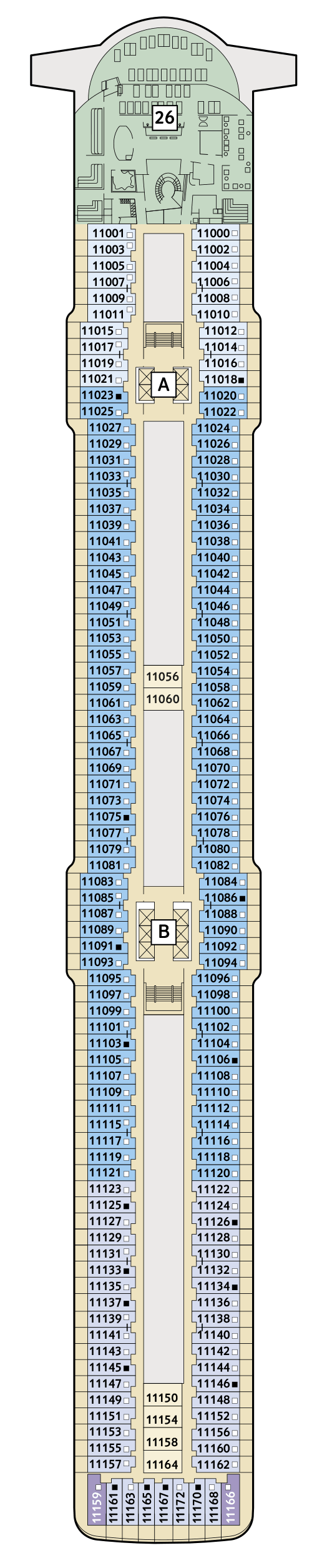 Deckplan Deck 11 Krabbe – Mein Schiff 5