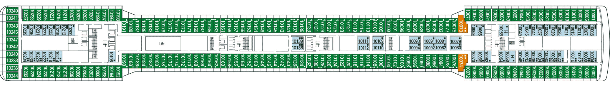Deckplan Deck 10 - Riccione – MSC Magnifica
