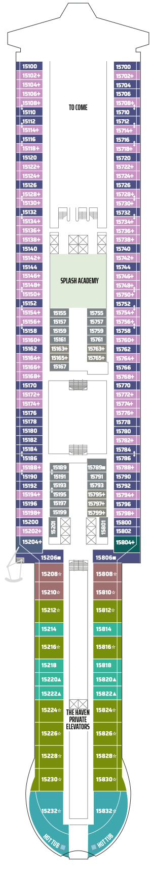 Deckplan Deck 15 – Norwegian Aqua