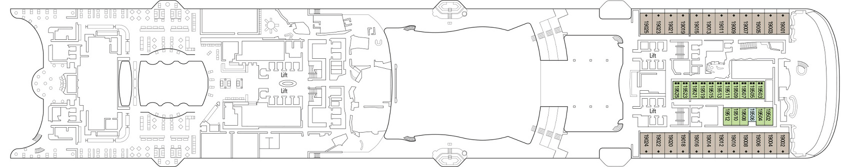 Deckplan Deck 19 - Paris – MSC World Europa