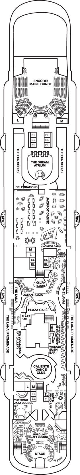 Deckplan Promenade Deck – Carnival Dream
